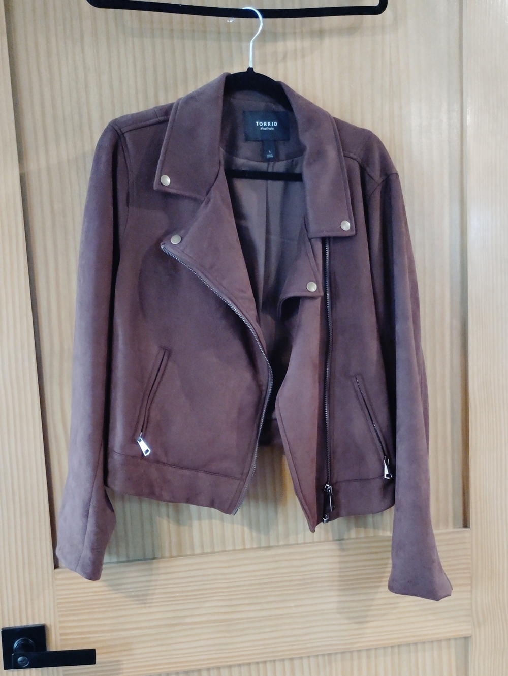 1X torrid Chocolate Brown Suede Moto Jacket